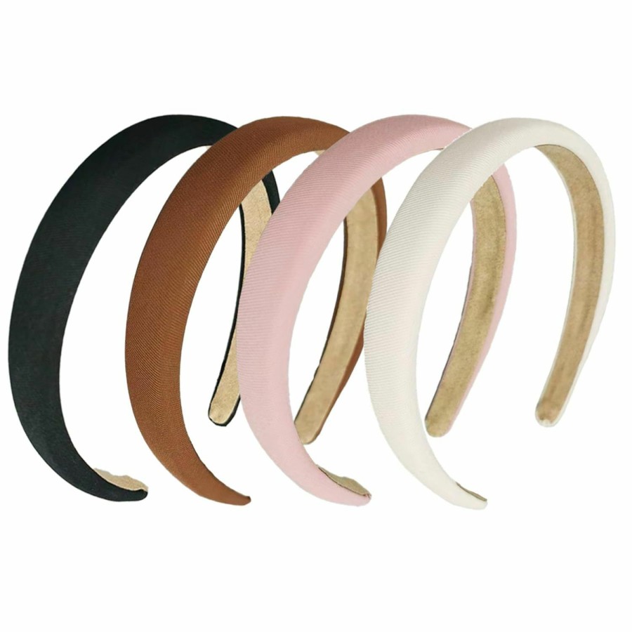 Lvyeer Fashion Headbands | 4 Pack Leather Headband Non-Slip Fashion Wide Headband For Women Simple Headband Hairbands Hair Hoop Solid Color Soft Pu Head Bands For Women Girls