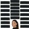 CoverYourHair Fashion Headbands | Stretchy Headbands - Yoga Headband - Sports Headbands - 2-Inch Wide Black Headband - 20 Pack Cotton Headbands By Coveryourhair