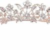 CROWNFAN Fashion Headbands | Rhinestone Crystal Tiaras And Crowns Headband For Women Birthday Pageant Wedding Prom Princess Crown (A-003-2 Rose Gold)