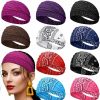 WILLBOND Fashion Headbands | Willbond 10 Pieces Women Yoga Headbands Paisley Headbands Wide Bandana Headband Stretchy Headwrap With Rhinestone For Workout Running Cycling Climbing