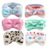 AOPRIE Fashion Headbands | Aoprie 6 Pieces Spa Headbands For Washing Face Makeup Headbands Spa Headbands Bow Hair Band Women Facial Makeup Head Band Soft Coral Fleece Head Wraps For Shower Washing Face Mask