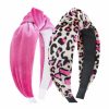 YanJie Fashion Headbands | Yanjie Pink Velvet Headband For Women Leopard Knotted Headbands Non Slip Wide Head Band For Women Girls Headwear Hair Accessories For Women And Girls Daily Festival Gifts