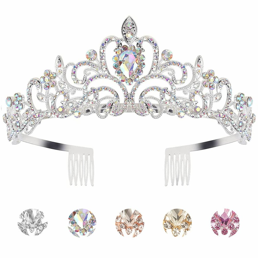 KICOSY Fashion Headbands | Tiaras Crown, Kicosy Silver Tiaras And Crowns For Women Princess Tiara For Women The Crown For Girls Birthday Crowns For Women Birthday Tiara Princess Crowns And Tiaras For Girls Bride Crystal Crown