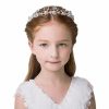 Ideal Swan Fashion Headbands | Flower Girl Hair Accessory, Pearl Headband Princess Wedding Headpiece Crystal Headwear For Wedding Tiara Hair Pieces Baby Girl-Suitable For Shows, Children' Day(White)