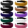 Ouskr Fashion Headbands | Ouskr 10 Pcs Wide Knotted Headband For Women, Fashion Knot Headbands For Womens, Non-Slip Cross Turban Head Bands Girls Solid Color Comfortable Cute Hair Accessories