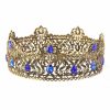 YADIRF Fashion Headbands | Yadirf Men'S Crowns Metal Adult Men Birthday Prom Homecoming Party Crown King Crown For Festival Wedding Baby Shower (Gold With Blue Stone)