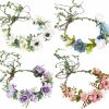 KorViSHOW Fashion Headbands | Korvishow Flower Crown Set - Handmade Fairy Headband Green Leaf Crown Bridal Headpiece Flower Headdress Wreath For Women Girls