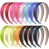 anezus Fashion Headbands | Anezus 16 Pcs Satin Headbands Bulk 1 Inch Anti-Slip Black Ribbon Hair Bands Plain Hard Headbands For Women Girls Diy Craft Hair Accessories (Black)