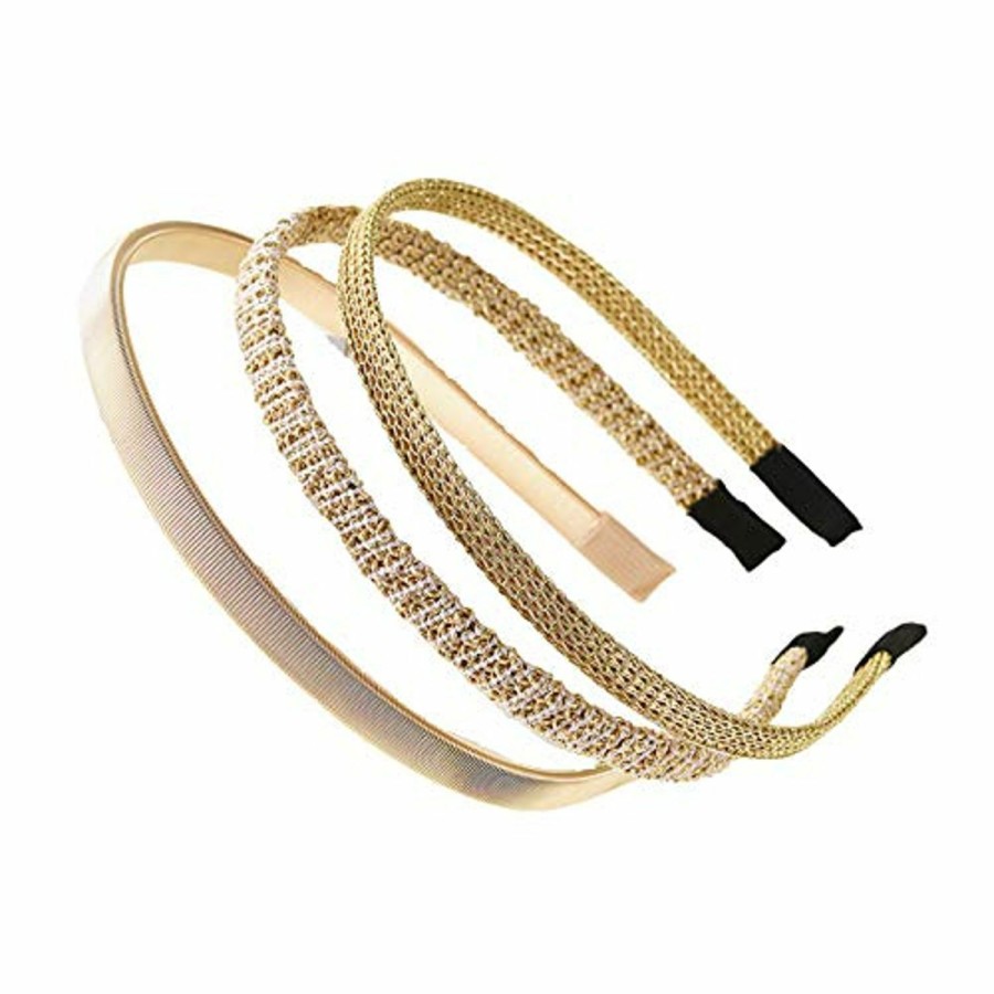 Sluxa Fashion Headbands | Sluxa Thin Hairbands,Head Bands No Slip Fashion For Women, Skinny Headbands For Women Girls, Gold Thin Headbands For Women..