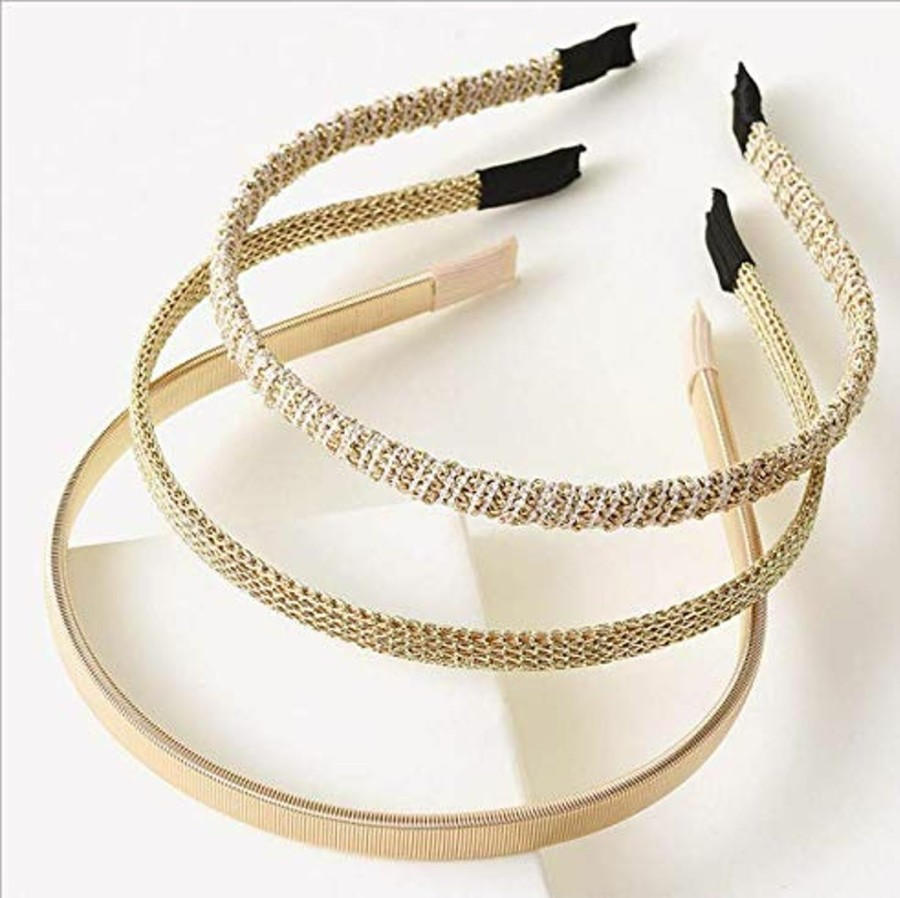 Sluxa Fashion Headbands | Sluxa Thin Hairbands,Head Bands No Slip Fashion For Women, Skinny Headbands For Women Girls, Gold Thin Headbands For Women..