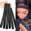 Aorbige Fashion Headbands | 2 Pcs Hd Wig Cap And 2Pcs Adjustable Elastic Bands With Ear Sheilds For Lace Frontal Melt Edge Wrap To Lay Edges Lace Melting Band For Wigs Edge Size: 60X3.5Cm 2 Pcs Hd Wig Cap