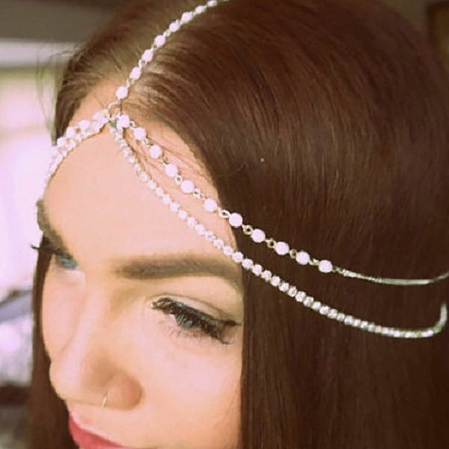 Fdesigner Fashion Headbands | Fdesigner Boho Pearl Head Chain Vintage Crystal Headpieces Wedding Rhinestone Hair Jewelry Party Festival Hair Accessories For Women And Girls