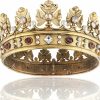 YOVECATHOU Fashion Headbands | Yovecathou Baroque Royal Crown Men'S Metal Prince Hair Crown Full Circle Birthday Party Hair Accessories For Halloween Prom