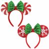 UNSPAZ Fashion Headbands | Unspaz Mouse Ears Headbands, 2 Pcs Classic Mouse Ears For Women Girls, Red Bow Headbands For Cosplay Accessories Party Decorations (Red)