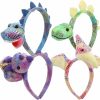 FR.Tooc Fashion Headbands | Fr.Tooc Cute Headbandhair Dinosaur Hair Hoop Plush Party Headpiece Hair Hoop Hair Band Party Cosplay Costume Props 4Pcs 3D Cartoon Hair Decoration