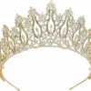 QXMYOO Fashion Headbands | Luxury Wedding Tiaras For Bride Cubic Zirconia Big Tall Crown Quinceanera Crystal Headband For Women Cz Pageant Birthday Prom Party Headpiece Bridal Hair Accessories Silver