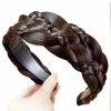 Denlydom Fashion Headbands | Denlydom Headband 4 Strands Synthetic Hair Plaited Headband Braid Braided With Teeth Hair Band Beauty Accessory Stretch Braid Headbands Hairpiece For Women (Black-Brown)