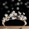 Kisshine Fashion Headbands | Kisshine Bride Wedding Flower Crowns And Tiaras Bridal Butterfly Tiara Baroque Queen Crown Crystal Costume Party Hair Accessories For Women And Girls