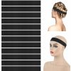 WILLBOND Fashion Headbands | Willbond 12 Pieces Elastic Band Wig Edge Adjustable Elastic Band For Wigs Lace Melting Band Elastic Headband Edge Laying Band 1.2 Inch In Width 23.6 Inch In Length, Black