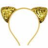 Dohia Fashion Headbands | Dohia Reversible Sequin Cat Ears Headband Glitter Sequin Cat Hairbands Shiny Kitty Headband Hair Metal Hoop Hair Accessories For Women Girls D1-Lpmrfg (Colorful)