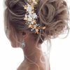 Unicra Fashion Headbands | Unicra Flower Bride Wedding Hair Vine Pearl Bridal Hair Piece Leaf Hair Accessories Rhinestone Headband For Women And Girls (9Inches) (Silver)