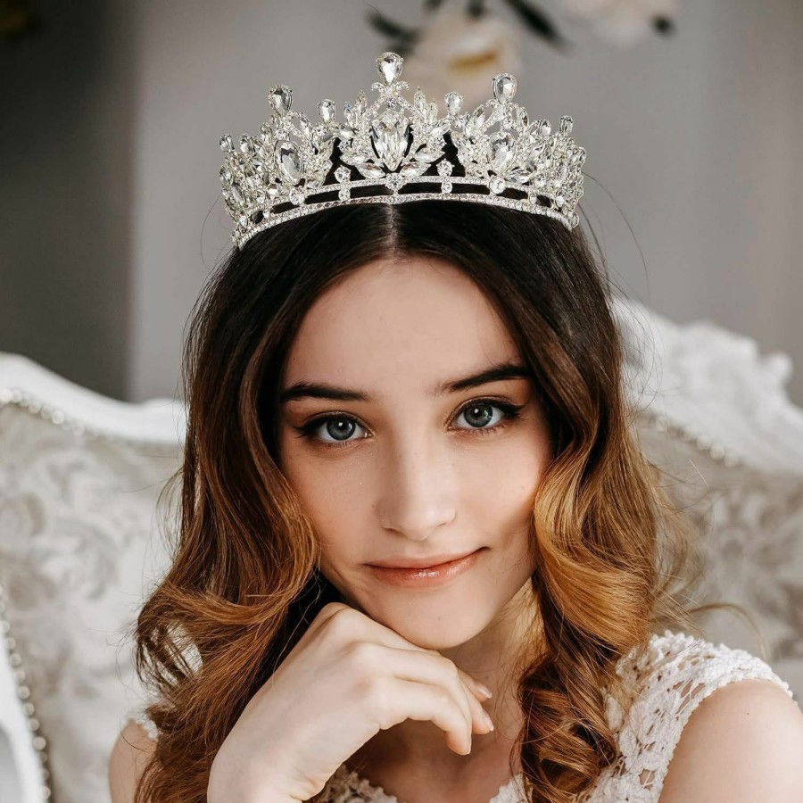 AW BRIDAL Fashion Headbands | Aw Bridal Baroque Crowns For Women Queen Crown Gothic Tiara Crystal Crown For Women Princess Tiara For Girls Vintage Tiara For Wedding Crown For Brides