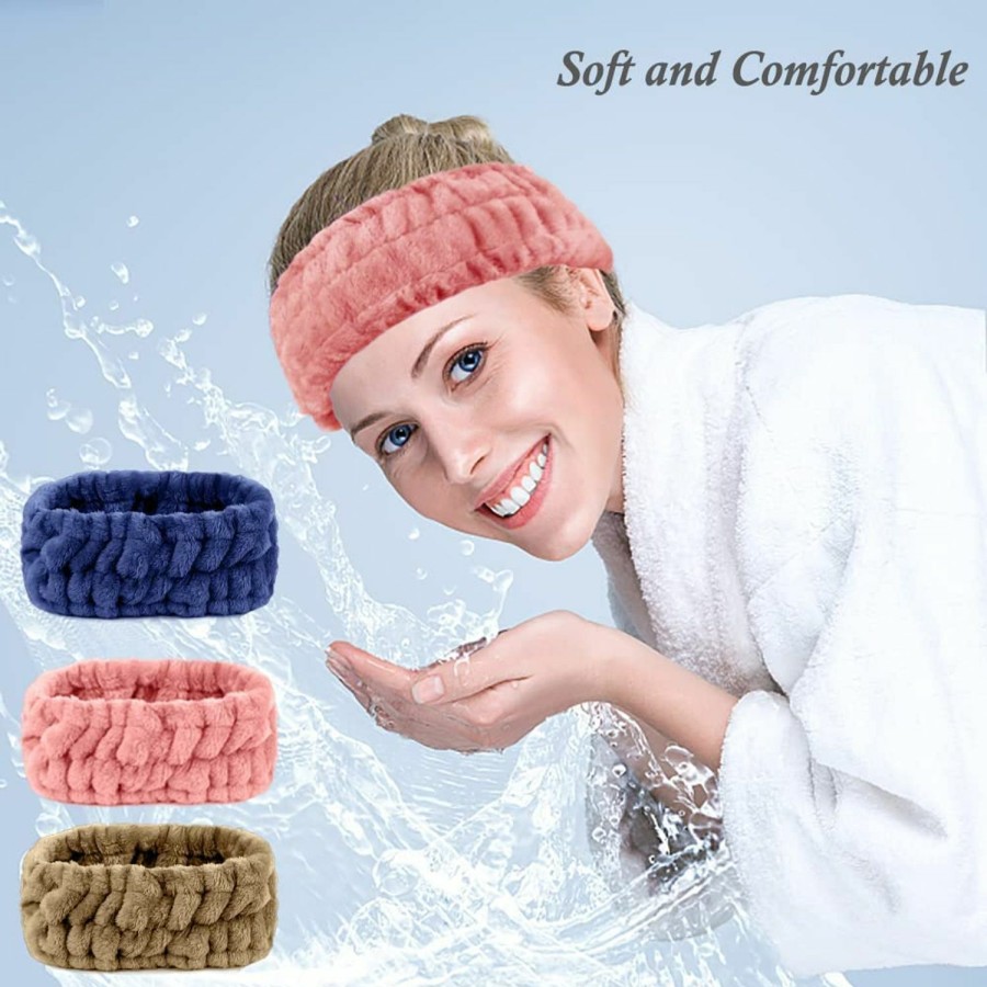 LAPOHI Fashion Headbands | Lapohi 3 Pack Microfiber Towel Headbands For Washing Face, Facial Headbands Makeup Headband Spa Headband Skincare Headband Fash Wash Headband For Women And Girls