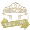 Chanaco Fashion Headbands | Chanaco Birthday Crown Birthday Sash For Women Birthday Queen Sash Tiaras For Women Happy Birthday Decorations Birthday Gifts For Women