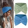 Tobeffect Fashion Headbands | Tobeffect Wide Headbands For Women, 7'' Extra Large Turban Headband Boho Cloth Hairband Twisted Knot Hair Accessories, 2 Pack