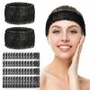 Waydress Fashion Headbands | 100 Pieces Disposable Headbands Soft Non Woven Facial Spa Headbands Cloth Stretch Skin Care Hair Band Salon Makeup Sauna Supplies Individually Packaged For Women Girls, Black