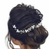 VMila Fashion Headbands | Wedding Hair Accessories For Brides - Elegant Bridal Headpieces For Wedding - Premium Hair Vine - Exquisite Wedding Accessories For Brides With Wedding Hair Vine (50-Cm-Sliver)