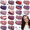 Unittype Fashion Headbands | Unittype 20 Pcs Patriotic Headband For Women 4Th Of July Twisted Hair Band Bandanas Stretchy Athletic Headband Memorial Day Knot Uni Wide Head Wraps For Yoga Running Exercise