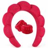 ANEESAA Fashion Headbands | Aneesaa Spa Headband For Washing Face Wristband Set Sponge Makeup Skincare, Terry Cloth Bubble Soft Get Ready Hairband For Women Girl Puffy Padded Headwear Thick Hair Accessory (Pink)