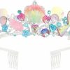 BAHABY Fashion Headbands | Bahaby Mermaid Crown For Girls Little Mermaid Birthday Decorations Seashell Mermaid Tail Tiaras For Women Girls