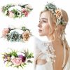 Bencailor Fashion Headbands | 3 Pcs Flower Crown Adjustable Flower Headband Boho Floral Crown Floral Headpiece For Women Garland Hair Wreath With Ribbon Wedding Party Accessories For Girls Renaissance Festival Photos, 3 Styles