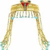 HPMAISON Fashion Headbands | Women'S Egyptian Headpiece Egyptian Costume For Women Accessories Beaded Headdress Cleopatra Hat Cleopatra'S Headdress Cosplay Jewelry Carnival Party Crown Gold Color