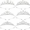 Mezchi Fashion Headbands | Mezchi 6 Pack Crystal Tiara Headband, Silver Princess Crown, Rhinestone Headband For Women, Girls, Princess Tiara Hair Accessories For Birthday Party, Wedding