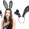 Aceorna Fashion Headbands | Aceorna Lace Hairband Black Cat Ears Hair Hoop Sexy Bunny Ear Headband Party Decoration Headdress Cosplay Headwear Costume Hair Accessories For Halloween,Christmas,Masquerade,Nightclubs