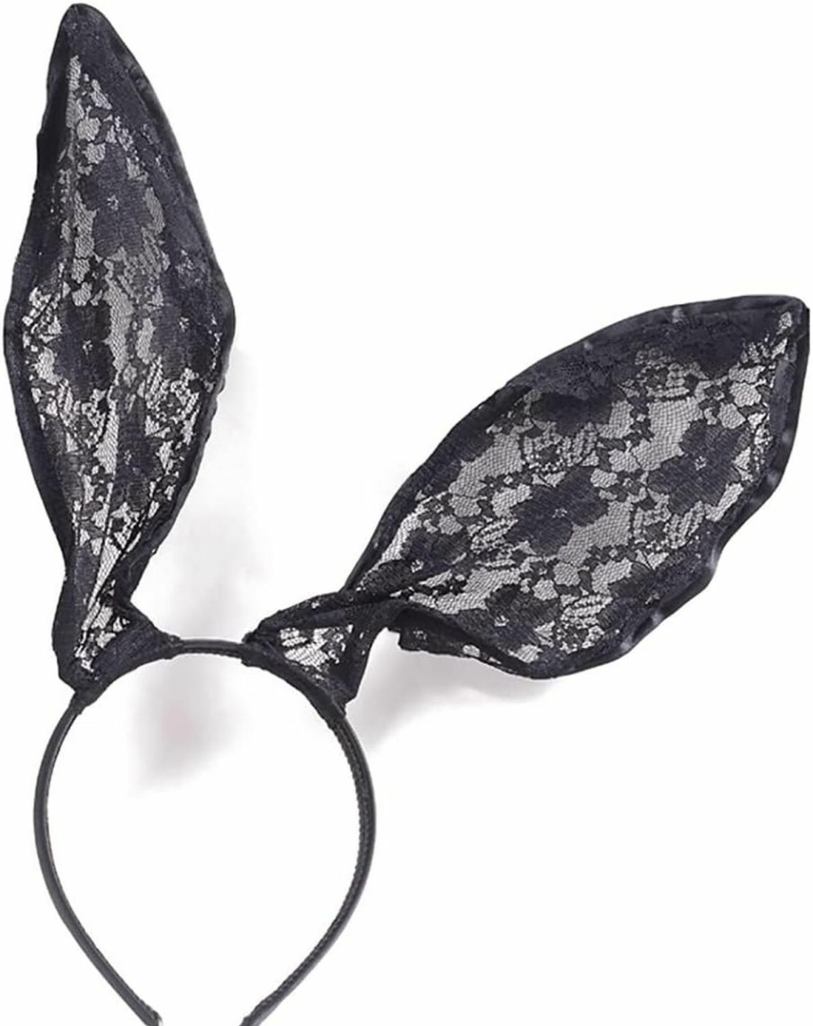 Aceorna Fashion Headbands | Aceorna Lace Hairband Black Cat Ears Hair Hoop Sexy Bunny Ear Headband Party Decoration Headdress Cosplay Headwear Costume Hair Accessories For Halloween,Christmas,Masquerade,Nightclubs