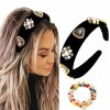 Sinalty Fashion Headbands | Sinalty Baroque Wide Headbands Black Velvet Crystal Hairband Vintage Hair Band Custome Hair Accessories For Women