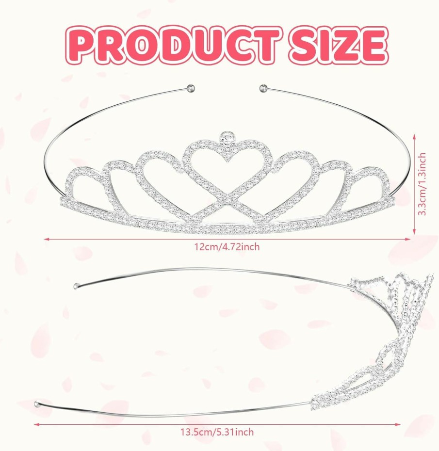 Hicarer Fashion Headbands | Hicarer 12 Pieces Tiaras For Girls Rhinestone Tiaras Crystal Tiara Rhinestone Princess Crown Princess Hair Jewelry Crystal Headband Vintage Girls Crowns For Kids Wedding Prom Birthday Party