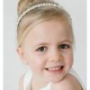 SWEETV Fashion Headbands | Sweetv Flower Girl Headpiece Silver Girls Headband For Wedding Crystal Floral Princess Hairband Baby Girl Hair Accessory For Birthday, First Communion