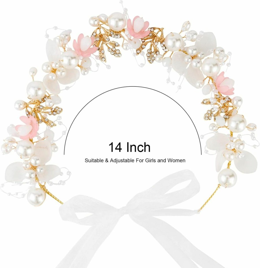 Didder Fashion Headbands | Didder Flower Crown Tiaras For Girls Flower Girl Headband Wedding Hair Accessories For Brides