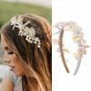 Kesvb Fashion Headbands | Kesvb Starfish Headband Silver Bride Pearl Hair Band Sea Shell Headpiece Beach Wedding Hair Accessories For Women And Girls