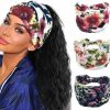 Efdagsad Fashion Headbands | Boho Headband Women Wide Hair Band Boho Elastic Sports Headwear Yoga Hair Band Workout Headwrap