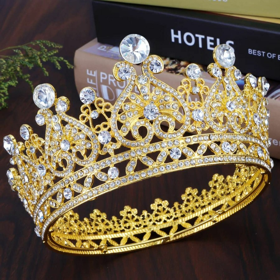 Aprince Fashion Headbands | Aprince Rose Gold Round Crystal Tiaras And Crowns For Women, Tiaras For Girls Rhinestones Wedding Headband Tiara For Women The Crowns For Women Birthday Crowns Queen Crown Hair Accessories