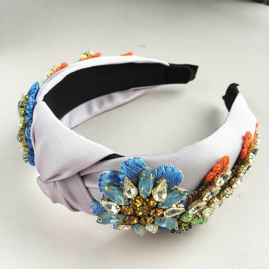 Yusier Fashion Headbands | Yusier Baroque Rhinestone Crystal Headbands For Women Embroidered Hair Band Exquisite Hairband Women'S Hair Accessories Hair Hoop Available In 5 Colors (Black)