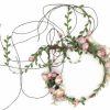 Floral Fall Fashion Headbands | Floral Fall Adjustable Bridal Flower Garland Headband Flower Crown Hair Wreath Halo F-83 (A)