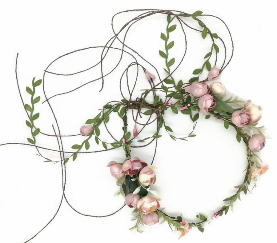 Floral Fall Fashion Headbands | Floral Fall Adjustable Bridal Flower Garland Headband Flower Crown Hair Wreath Halo F-83 (A)