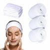 NextClimb Fashion Headbands | Spa Headband Head Wrap - Extra Long For Easy Fit - Terry Cloth Facial Makeup Sports Towel With Long Hook And Loop Tape From Small To Large Head 3 Pieces (All White)